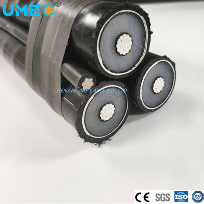 Overhead XLPE PVC geïsoleerde aluminiumgeleider 4X16 4X25 4X35 4X50 mm2 4 kernen lage spanning aerial bundled ABC kabel